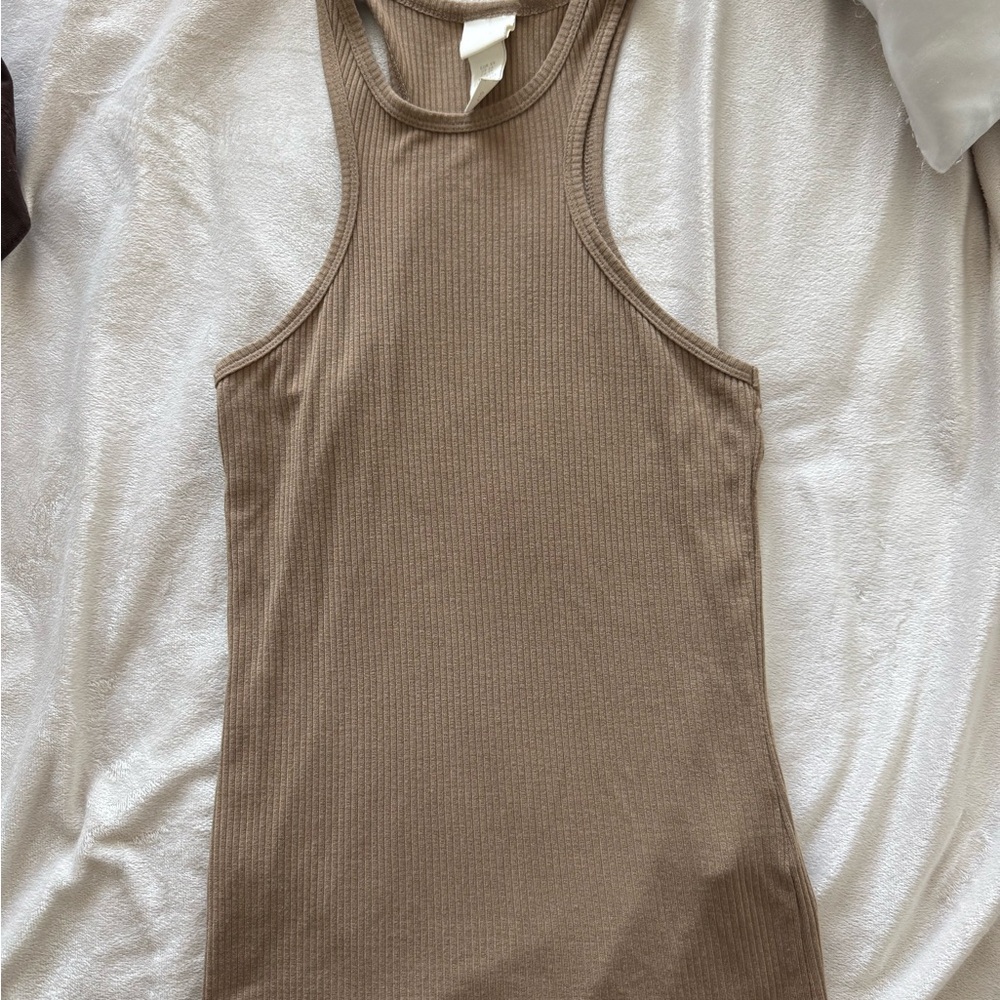 H&M Ribbed Brown Tank Top